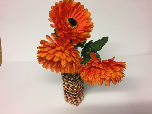 Flaschenvase Upcycling Handarbeitseckle