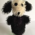 Flaschendeko Hund gestrickt Handarbeitseckle