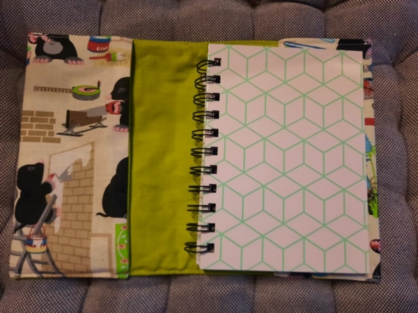 Cover mit Notizbuch, Diary, Tagebuch, Handarbeitseckle