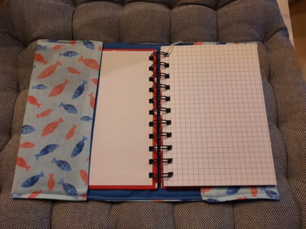 Cover mit Notizbuch, Diary, Tagebuch, Handarbeitseckle