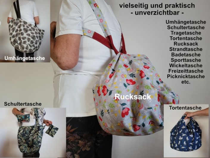 Tortentasche, Umhängetasche, Tragetasche, Rucksack, Handarbeitseckle