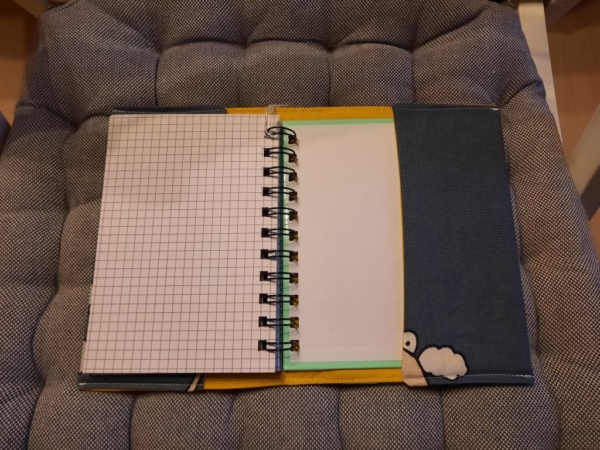 linkshänder Cover mit Notizbuch, Diary, Tagebuch, Handarbeitseckle